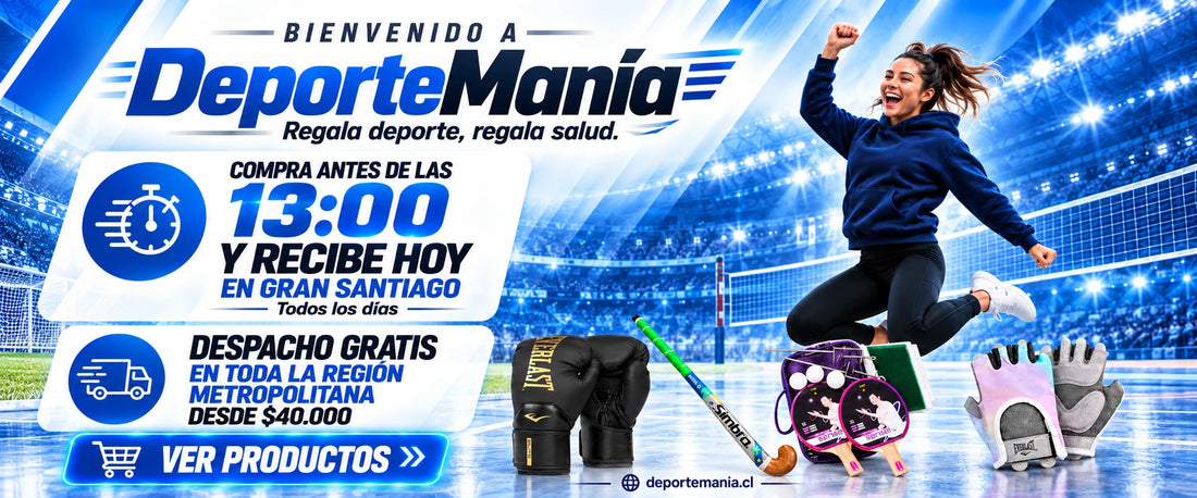 Bienvenido a DeporteManía. Compra antes de las 13:00 y recibe hoy en Gran Santiago, todos los días. Despacho gratis RM desde $40.000.