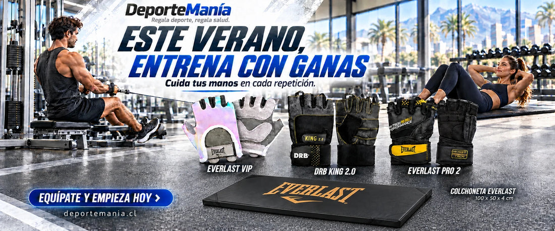 Este verano, entrena con ganas. Guantes Everlast VIP, DRB King 2.0, Everlast Pro 2 y colchoneta Everlast.