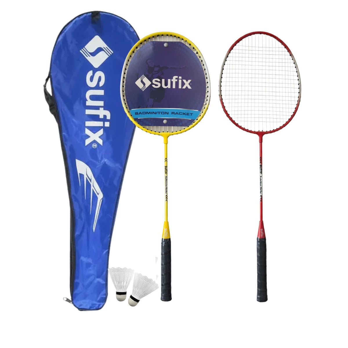 Set Bádminton Sufix 2 Jugadores — 2 Raquetas + 2 Plumillas + Funda